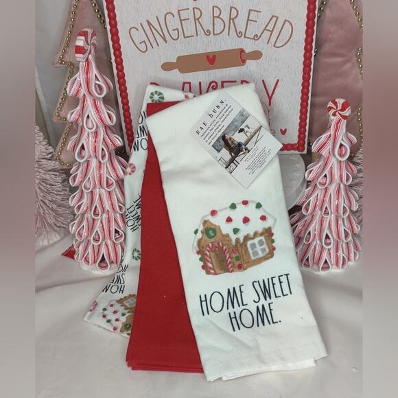 Rae Dunn Gingerbread House Home Sweet Home Kitchen Hand Towels Set - Picture 8 of 8